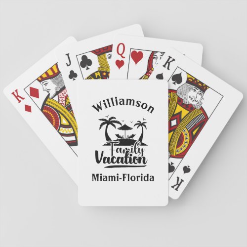 Personalized family vacation poker cards