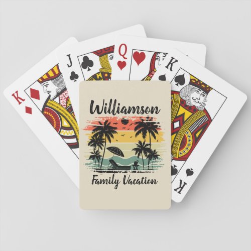 Personalized family vacation poker cards