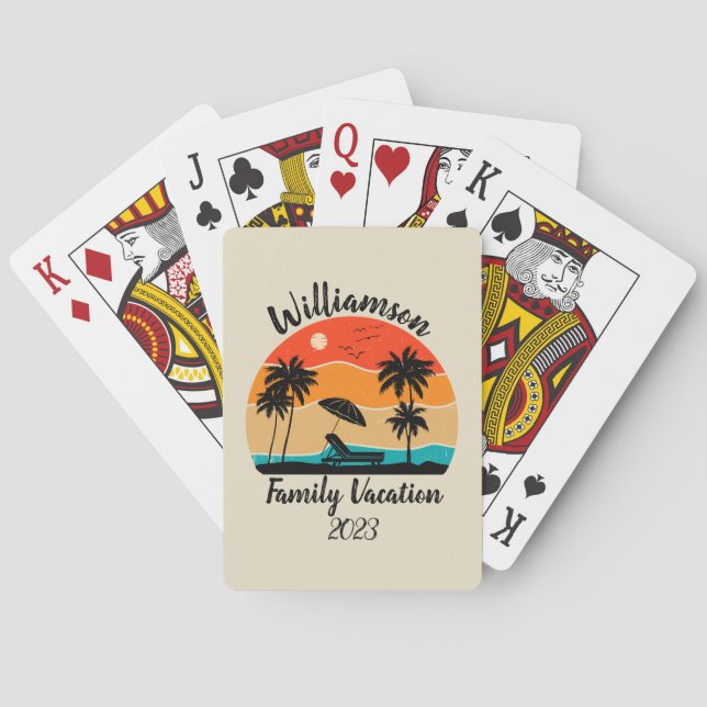 Personalized family vacation poker cards (Back)
