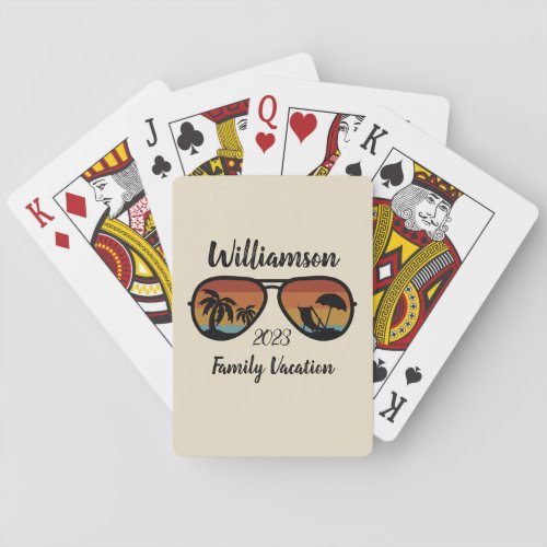 Personalized family vacation poker cards