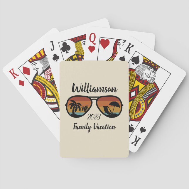 Personalized family vacation poker cards (Back)