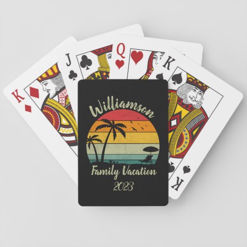 Personalized family vacation poker cards