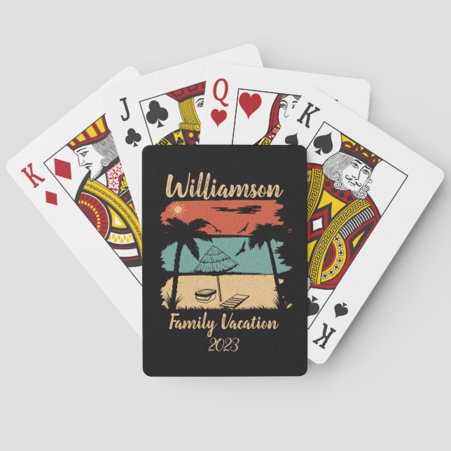 Personalized family vacation poker cards (Back)