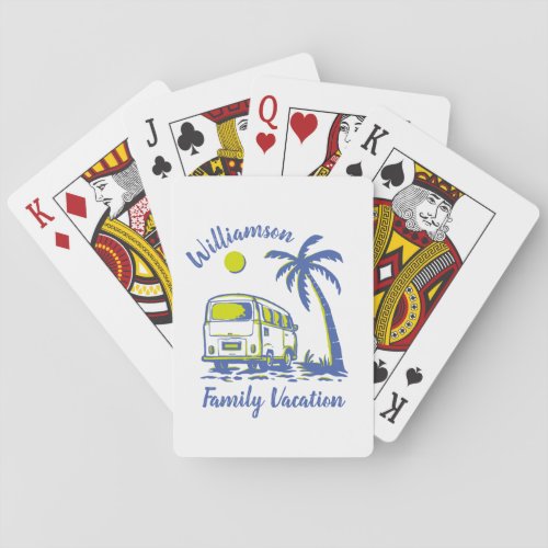 Personalized family vacation poker cards