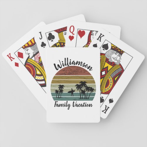 Personalized family vacation poker cards