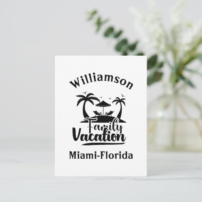 Personalized family vacation postcard (Standing Front)