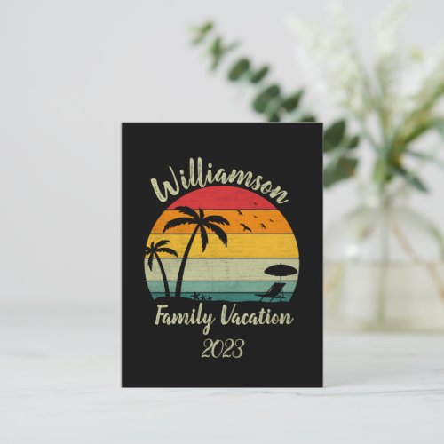 Personalized family vacation postcard
