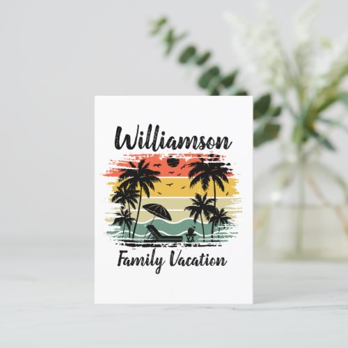 Personalized family vacation postcard