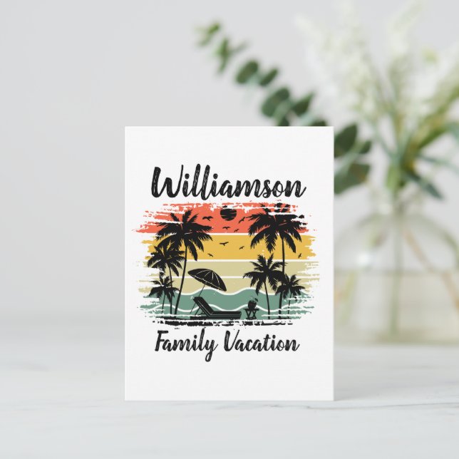 Personalized family vacation postcard (Standing Front)