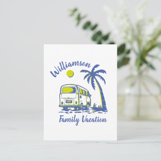 Personalized family vacation postcard (Standing Front)