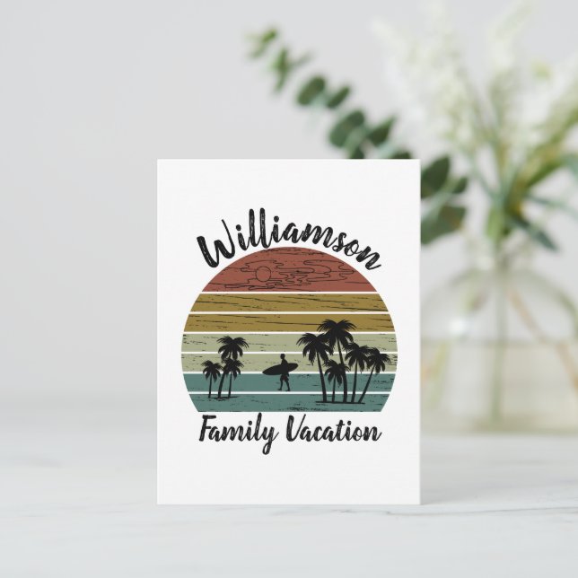 Personalized family vacation postcard (Standing Front)