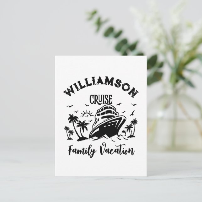 Personalized family vacation postcard (Standing Front)