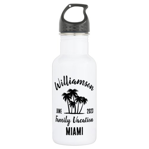 Personalized family vacation stainless steel water bottle