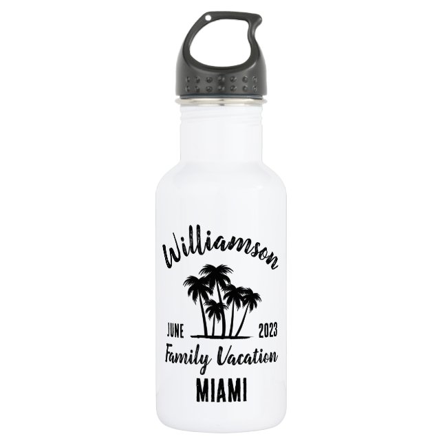Personalized family vacation stainless steel water bottle (Front)