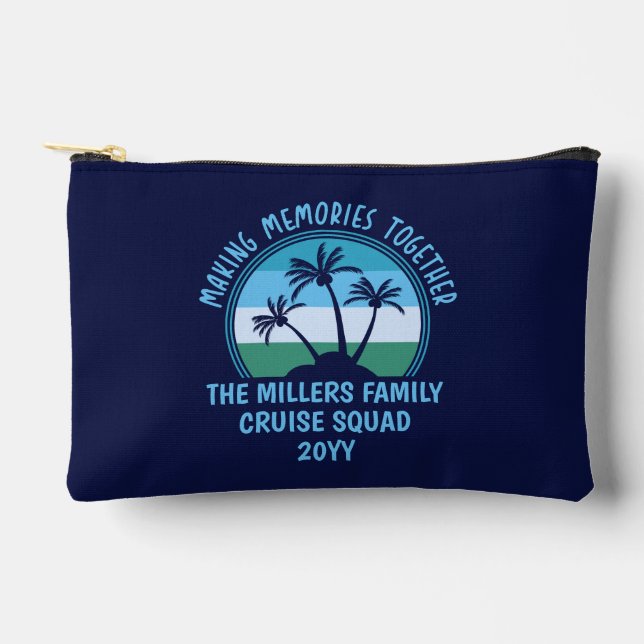 Personalized Family Vacation Summer Beach Trip Accessory Pouch (Front)