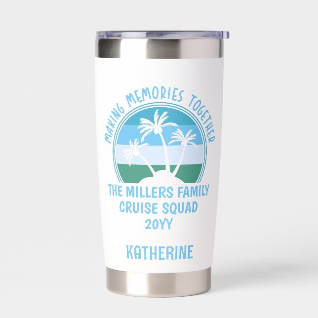 Personalized Family Vacation Summer Beach Trip Insulated Tumbler (Left)