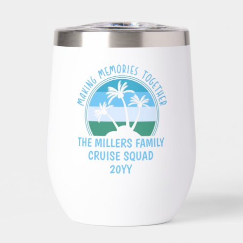 Personalized Family Vacation Summer Beach Trip Thermal Wine Tumbler