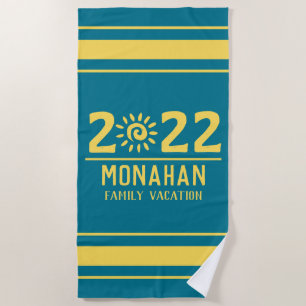 Personalized Family Vacation Sunshine Beach Towel