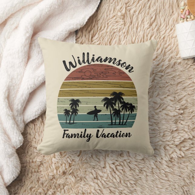 Personalized family vacation throw pillow (Blanket)