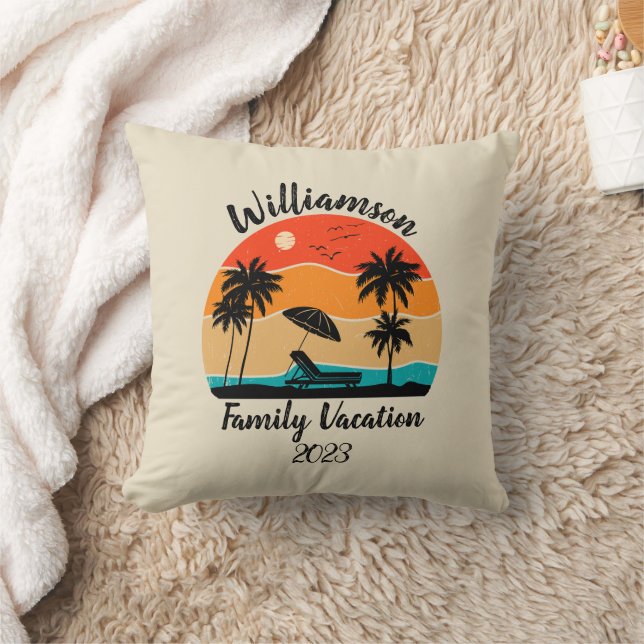 Personalized family vacation throw pillow (Blanket)