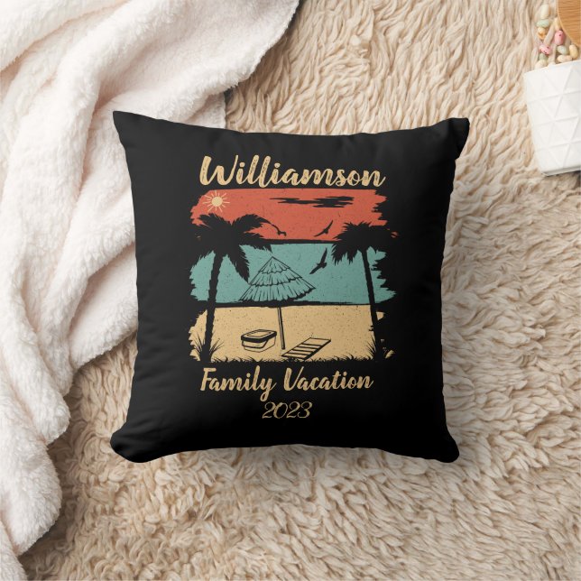 Personalized family vacation throw pillow (Blanket)