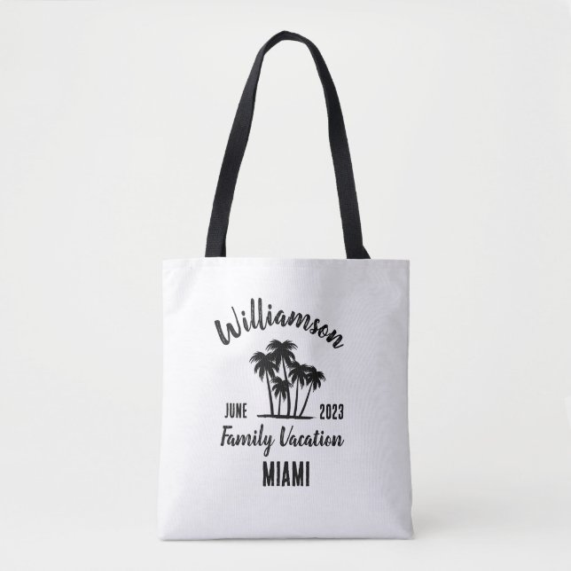 Personalized family vacation tote bag (Front)