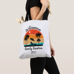 Personalized family vacation tote bag