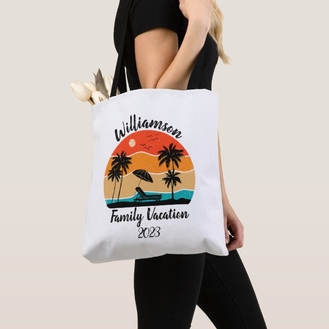 Personalized family vacation tote bag (Close Up)