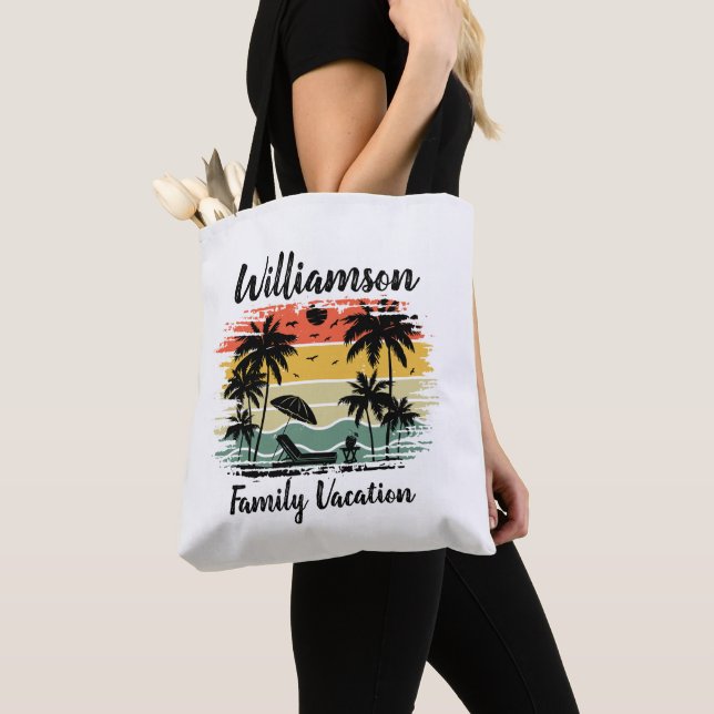 Personalized family vacation tote bag (Close Up)