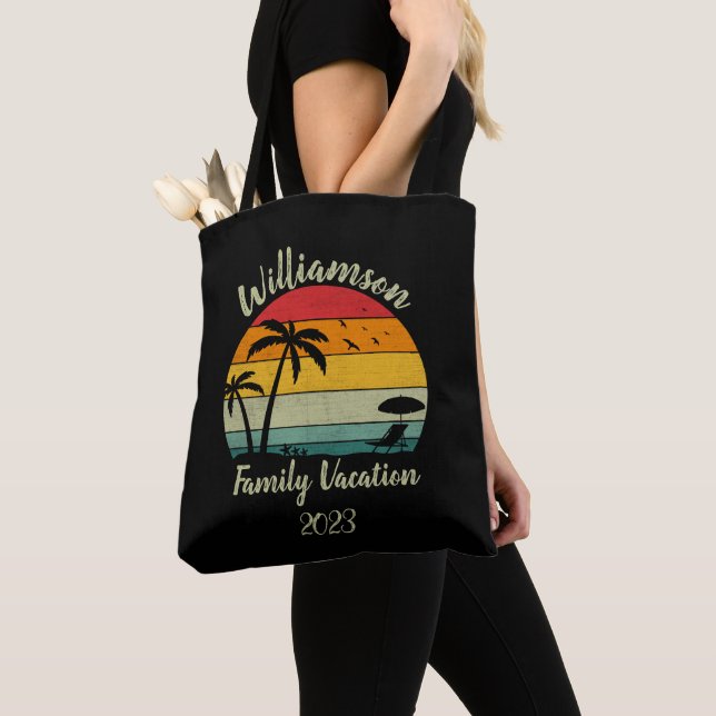 Personalized family vacation tote bag (Close Up)