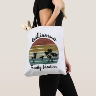 Personalized family vacation tote bag