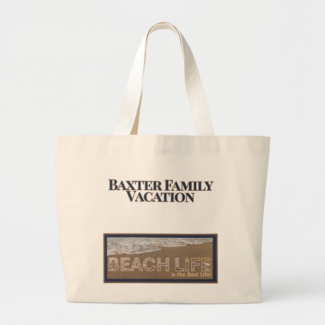 Personalized Family Vacation Tote | Custom Beach (Front)