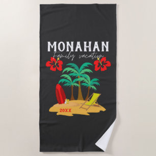 Personalized Family Vacation Tropical Beach Towel