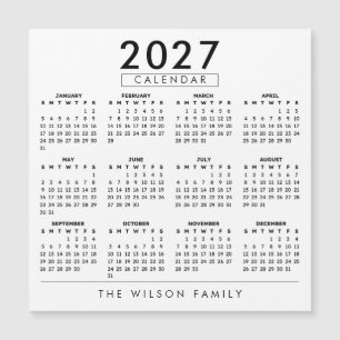 Personalized Family Wall Calendar 2027  