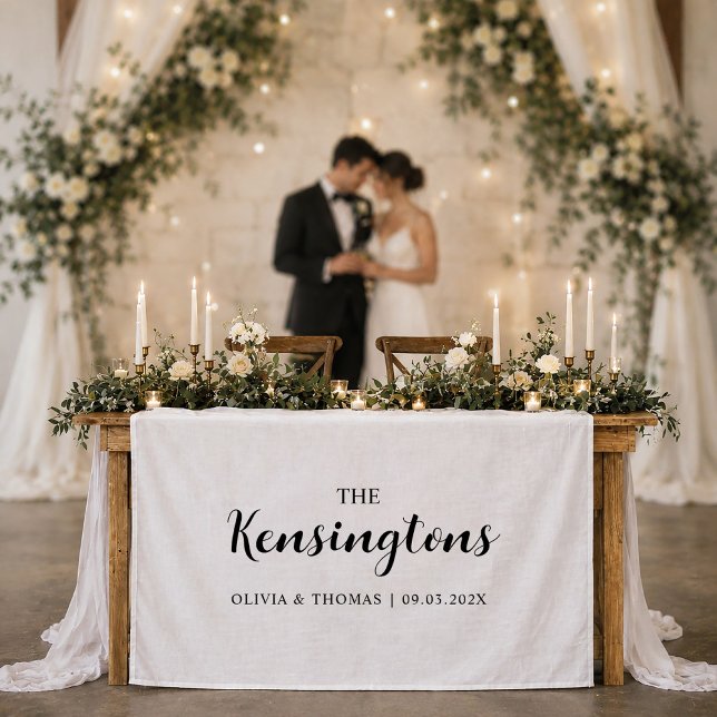 Personalized Family Wedding Welcome Table Banner Tapestry (Creator Uploaded)