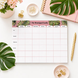 Personalized Family Weekly Planner Notepad