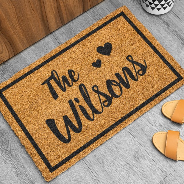 Personalized Family Welcome Natural Coconut Coir Fiber Doormat (Creator Uploaded)