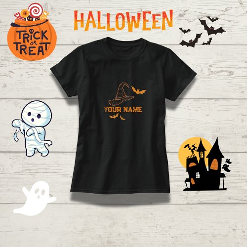 Personalized Family Witch Hat Halloween T_Shirt