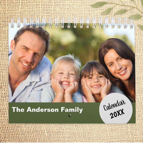Personalized Family Year Photos Monthly Calendar