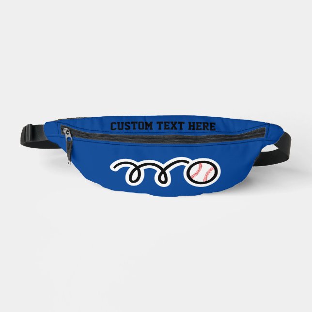 Personalized fanny pack bag with baseball print (Front)