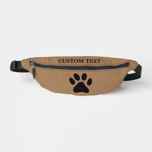 Personalized fanny pack bag with dog paw footprint