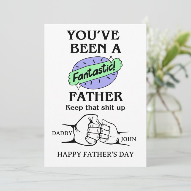 Personalized Fantastic Father's day card (Standing Front)