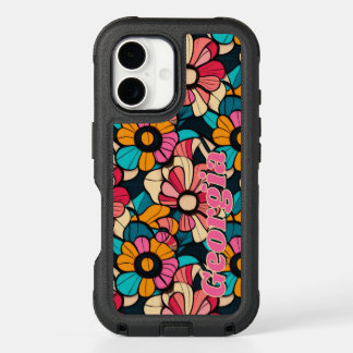 Personalized Fantastic Retro Floral Pattern iPhone 16 Case