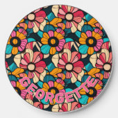 Personalized Fantastic Retro Floral Pattern Wireless Charger (Front)