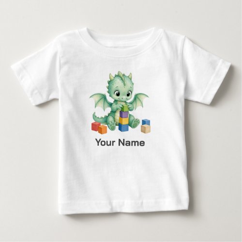 Personalized Fantasy Baby Dragon Balancing Blocks T-Shirt