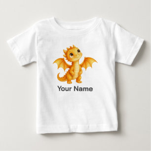 Personalized Fantasy Curious Baby Dragon Kids T-Shirt