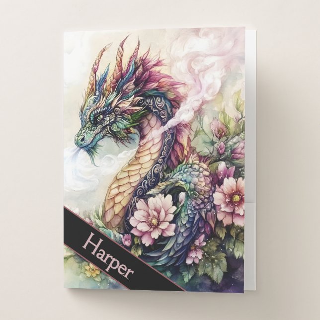 Personalized Fantasy Dragon Pocket Folder (Front)