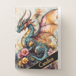Personalized Fantasy Dragon Pocket Folder