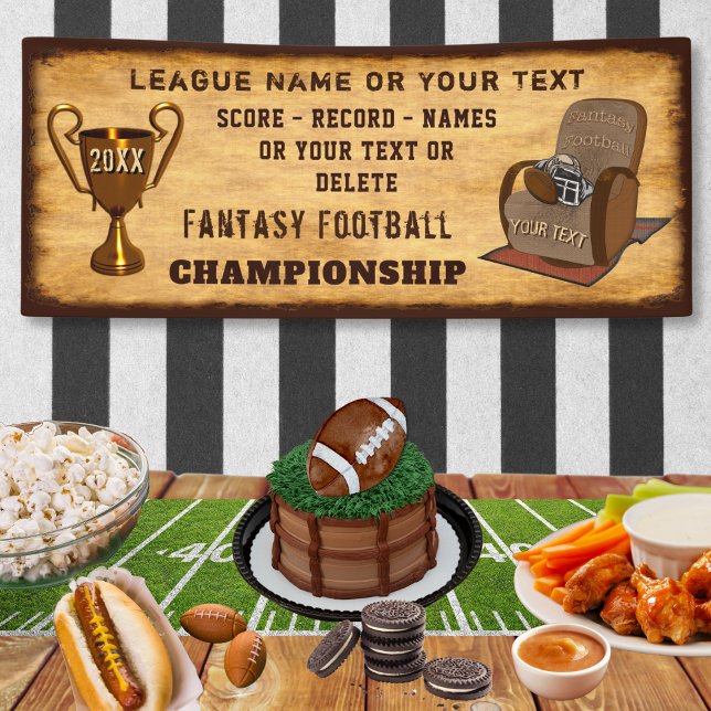 Personalized Fantasy Football Championship Banner (Custom, Fantasy Football Championship Banner. Fantasy Football Party Ideas, Supplies and Decorations)
