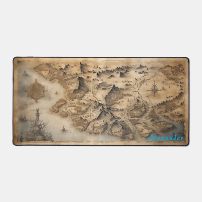 Personalized Fantasy Map Desk Mat (Front)